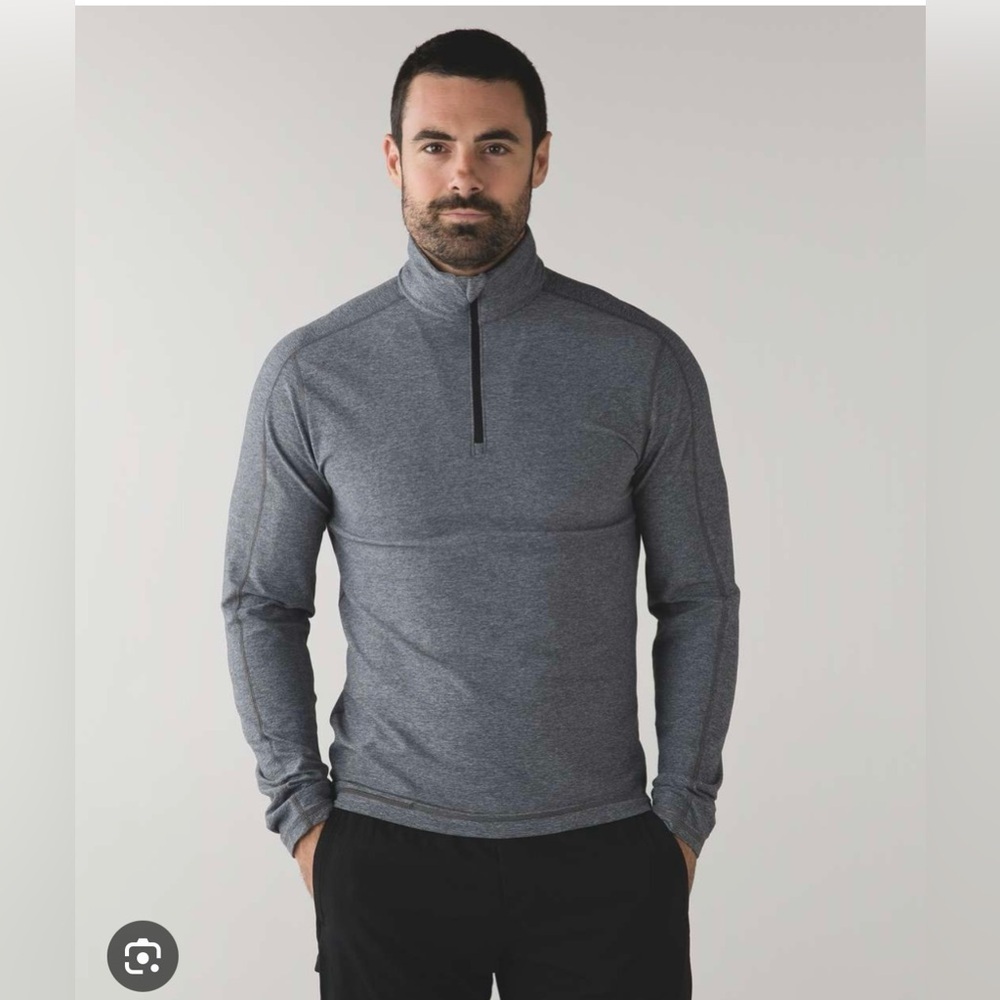 Lululemon Surge Warm Shirt Mens Large Gray 1/4 Zip Pullover Rulu Silverescent